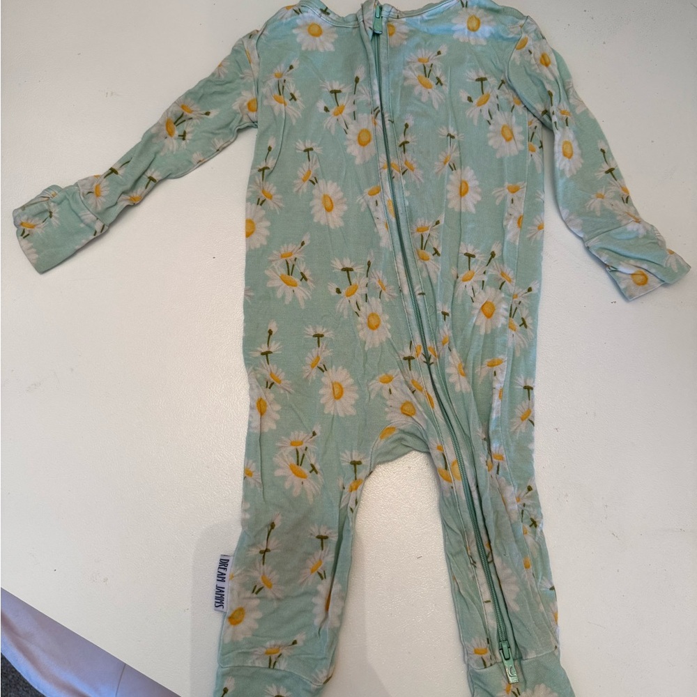 Green and Yellow Footies with Full-Length Zipper